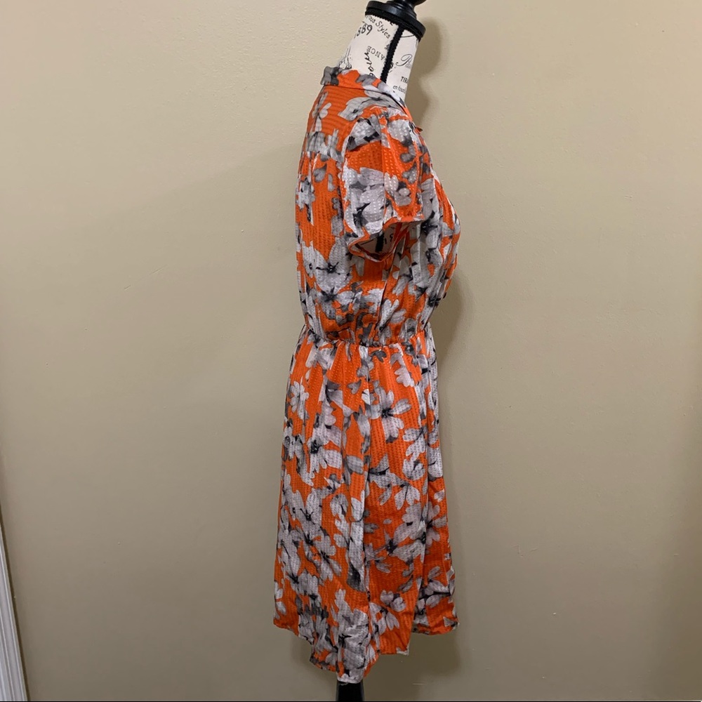 Anthropologie Maeve Orange Floral Spectrum Dress Size 4 - Picture 4 of 8